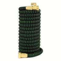 High-Pressure Car Wash Water Gun Set Dark Green Telescopic Water Pipe European And American Standard With Valve Garden Hose