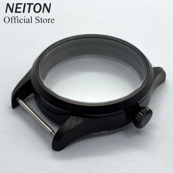 neiton-42mm-manual-watch-case-see-through-back-sapphire-glass-fit-eta-6497-6498-st3600-3602-bronzed-pvd-black