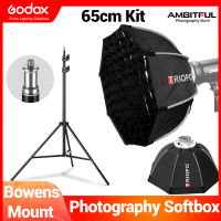 Triopo 65cm Portabe Bowens Mount Octagon Umbrella Softbox Outdoor Soft Box + Honeycomb Grid + 2m Light Stand for Studio Strobe