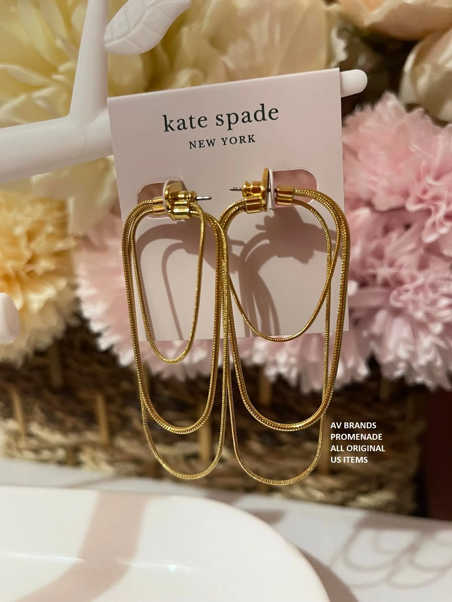 Original Kate Spade Know the Ropes Large Snake Chain Hoop Earrings Gold  Tone Earrings Dangling Earrings l AV Brands Promenade | Lazada PH