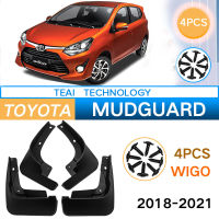 แผ่นบังโคลน4ชิ้นสำหรับรถยนต์ Toyota Wigo ยางกันโคลน2019 2021 2020