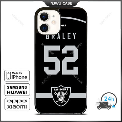 Oakland Raiders Braley Phone Case for iPhone 14 Pro Max / iPhone 13 Pro Max / iPhone 12 Pro Max / XS Max / Samsung Galaxy Note 10 Plus / S22 Ultra / S21 Plus Anti-fall Protective Case Cover