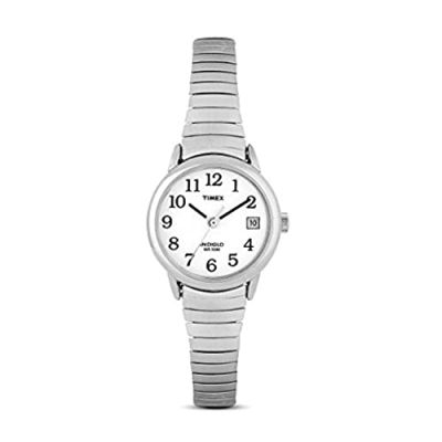 Timex Womens T2H371 Quartz Easy Reader Watch with White Dial Analogue Display and Silver Stainless Steel Bracelet Womens