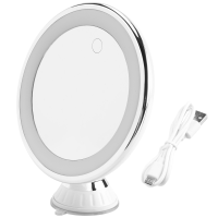 Makeup Magnifying Mirror 10X Magnify with Lights and Suction Cups&amp;Easy Install 360 Swivel Dual-Use Rechargeable/Battery