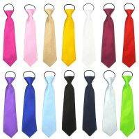 Children Kids Tie Fashion School Fashion Wedding Party Stage Performance Boys Girls Elastic Solid Color Satin Necktie New Gifts