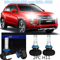 Bright H11 LED ไฟฉายคาดศีรษะไฟหน้าสำหรับ Mitsubishi ASX ปี2011- 2018อุปกรณ์เสริม