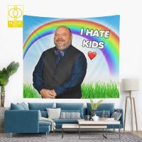 Bertram Hate Kids Tapestry Wall Hanging Funny Meme Art Aesthetic Hippie Polyester Room Bedroom Decore Sofa Yoga Mat Tapestries