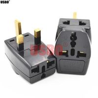 Black 13A 250V 3-into-1 England India Hong Kong Singapore Malaysia travel adaptor plug universal socket convertor Type-I Wires  Leads  Adapters