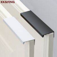 KK&amp;FING Aluminum Alloy Invisible Handles Black Kitchen Cabinets Pulls Furniture Wardrobe Door Knobs Black Cabinet Pulls Picture Hangers Hooks