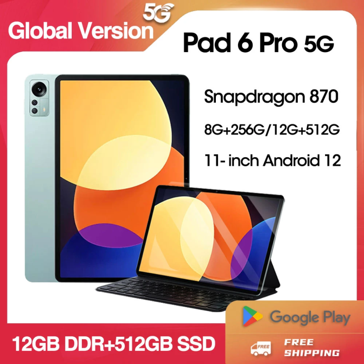 Pad 6 Pro Snapdragon 870 Tablet 11 inch Android 12 12GB+512GB Google ...