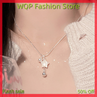 WQP Fashion Store เครื่องประดับแฟชั่นเซล,สร้อยคอไข่มุกดาวห้าแฉกสุดน่ารักโซ่ไหปลาร้าฮาราจูกุสุดน่ารักสำหรับเป็นของขวัญเครื่องประดับผู้หญิงหญิงสาว