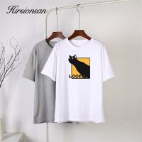 Hirsionsan Kawaii การ์ตูนพิมพ์เสื้อยืดผู้หญิง2022ฤดูร้อน100% Cotton Tees Plus ขนาดเสื้อผ้าหญิงขนาดใหญ่ Pullover Tops