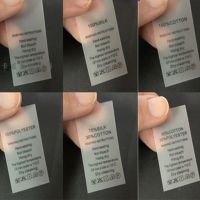 ♂ Stock 2.5x4.5cm 500pcs/lot clear/transparent frosted washable/care print label/tag for garment clothes/shoes/bags/skirt/jeans