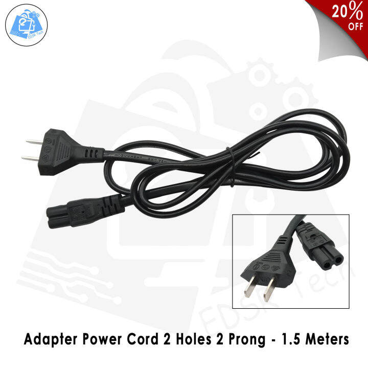 Adapter Power Cord 2 Holes 2 Prong 1.5 Meters Lazada PH