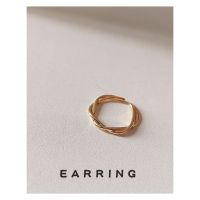 [COD] Irregular twist-shaped 14K-plated ring Gold high-end opening adjustable index finger Personalized