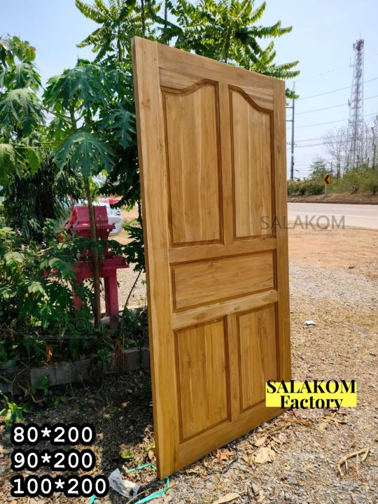 slk-ประตูไม้สักแท้-ประตูบ้าน-ขนาด-80-200-90-200-100-200-ซม-5-เต้า-ปีกนก-ประตูห้องนอน-ประตูหน้าบ้าน-ไม้สักแท้