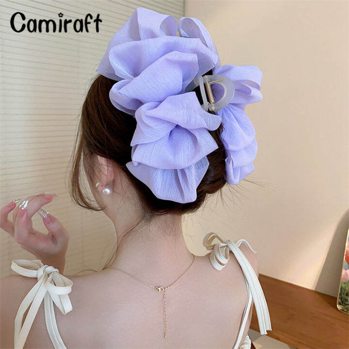 camiraft-กิ๊บกิ๊ฟติดผมขนาดใหญ่รูปเมฆสำหรับเด็กผู้หญิงกิ๊บติดผมขนาดใหญ่หลายริบบิ้นชั้น2023แฟชั่นน่ารักสไตล์เจ้าหญิงเครื่องประดับผมผ้าโพกศีรษะที่เรียบง่ายสง่างาม