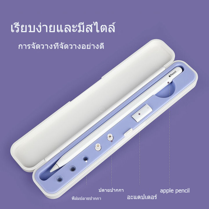 เคสปากกาไอแพด-กล่องปากกาสไตลัส-แบบพกพา-สำหรับ-apple-pencil-1-2-หัวปากกาไอแพด-เคสปากกา-ปอกปากกาไอแพด