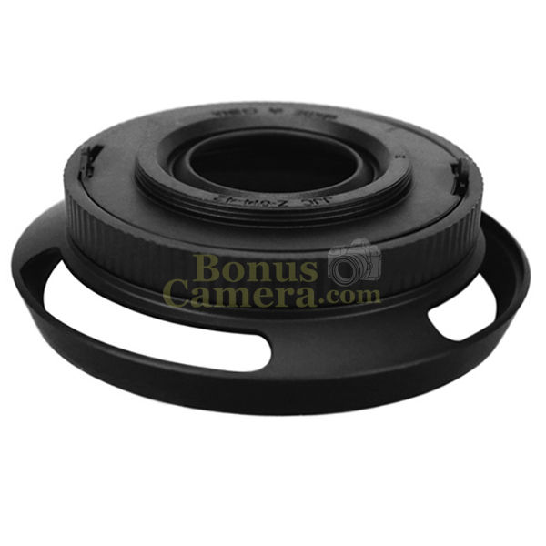 z-o14-42ii-ฮู้ดสีดำและฝาปิดเลนส์อัตโนมัติ-panasonic-lumix-g-vario-12-32mm-f-3-5-5-6-asph-lens-hood-auto-lens-cap