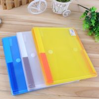 ☫ A4 Transparent Plastic Folder 12Pcs Magic Button Velcro Document Storage Bag File Cover Business School Office Home Paper 5504