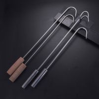 Stainless Steel Beef Meat Hooks Long Handle Roast Duck Bacon Shop Hook BBQ Wood carbon Hanger Bread Hook Kitchen Outdoor Tools