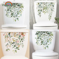 Twister.CK Flower Toilet Stickers Self-Adhesive Toilet Lid Stickers Bathroom Wall Sticker 3D Wall Art Decoration For Room Decor