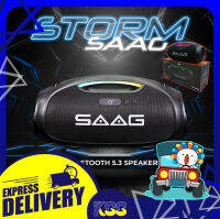 ลำโพงบลูทูธ SAAG STORM ES244A PORTABLE SPEAKER BLUETOOTH V5.3 เบสแน่น นุ่ม ลึก ของแท้ รับประกัน 1 ปี