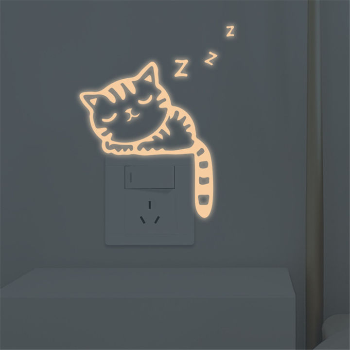 pvc-stickers-cat-sleeping-switch-stickers-waterproof-wall-stickers-home-decoration-wall-stickers