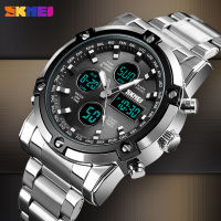 SKMEI New Luxury Sport Digital Mens Watch Casual Countdown Stainless Steel Quartz Clock Waterproof Male Wristwatch Reloj Hombre