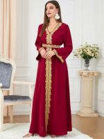 อาหรับโมรอคโคชุดมุสลิม Abaya Maxi ปักลายสตรี Abayas Dubayas Türkiye Islamic Kaftan Longue Musulmane Vestidos Largos 2022