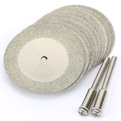 10pcs/set 40mm Diamond Cutting Discs+2pcs Mandrel Arbor Shafts Rotary Tool Dremel accessories Drills Sheets Grinding Slice Craft