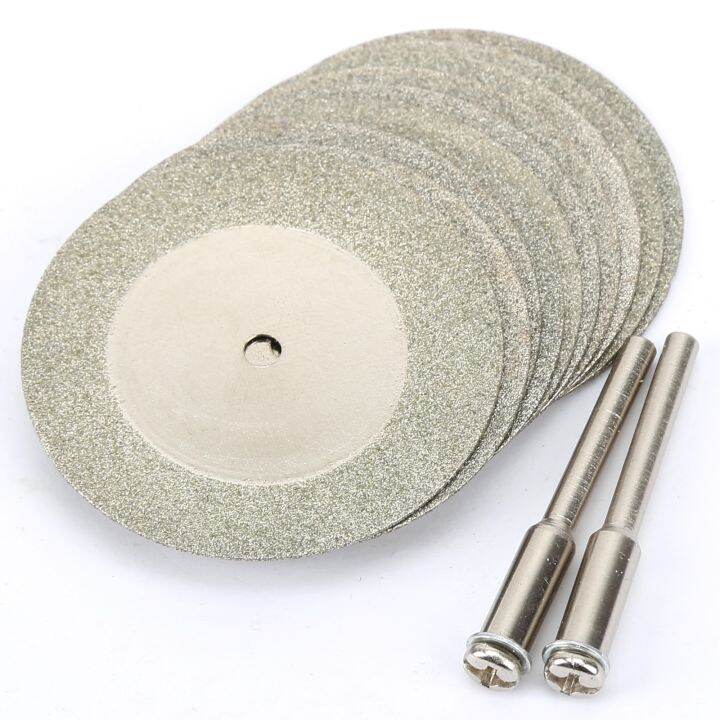 10pcs-set-40mm-diamond-cutting-discs-2pcs-mandrel-arbor-shafts-rotary-tool-dremel-accessories-drills-sheets-grinding-slice-craft