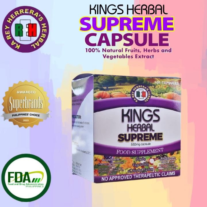 Kings Herbal ORIGINAL Capsules 100 caps x 550mg 1 Box Lazada PH