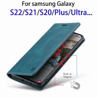 [On1ine 3C Digital} กรณี S10 S9 S8หมายเหตุ20 10กระเป๋าสตางค์หนังซิลิโคนสำหรับ Samsung Galaxy S22 S21 S20 Plus Ultra FE S ฝาครอบแม่เหล็ก