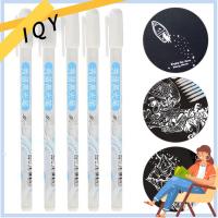 IQY ปากกาเมจิกเส้นสีขาวโรงเรียน,ปากกาเมจิกปากกาวาดปากกาไฟสูงปากกาสีขาวขนาด0.8มม. 5ชิ้นปากกาที่เขียนคิ้วบางร่าง