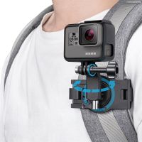 กระเป๋าเป้สะพายหลังแบบหมุน360องศาอุปกรณ์เสริมสำหรับ Gopro Hero 12 11 10 9 8 Osmo กระเป๋ากล้องแอคชั่นแคมเมราเข็มขัดไหล่