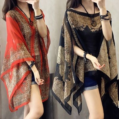 Hot sell Prevent bask in unlined upper garment female summer chiffon scarves seaside holiday beach towels double-sided printing joker shawls scarf and driving