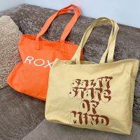 【MAY】 D120 BILLABONG ROXY Summer Yellow Orange Beach Canvas Bag Handy Shoulder Tote Bag Surfing