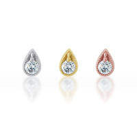 PiercingRoomByJay CZ Diamond in teardrop shape Flat Back เงินแท้