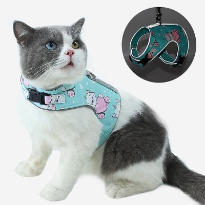 [HOT!] Reflective Cat Harness Vest Breathable Adjustable Anti-Escape Pet Harness Leash Set For Small Medium Dogs Walking Traction Ropes