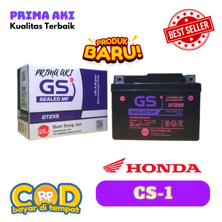 Aki Motor Honda CS1 CS 1 Accu Kering GS J GTZ5S MF | Lazada Indonesia
