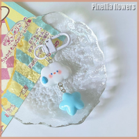 Pinellia ดอกไม้น่ารักเมฆสีฟ้าดาวพวงกุญแจรถอุปกรณ์เสริมกุญแจการ์ตูน Kawaii Keyring สำหรับกระเป๋าถือสตรีจี้เครื่องรางกระเป๋าพวงกุญแจ