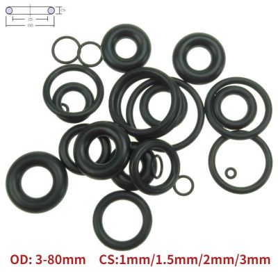 10pcs O Ring Gasket CS 1/1.5/2/3mm OD3 80mm NBR Automobile Nitrile Rubber Round Corrosion Oil Resistant Sealing Washer Black