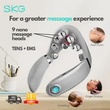 SKG Neck Massager with Heat, Cordless Deep Tissue Vibration