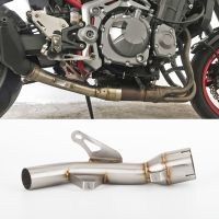 For Kawasaki Z900 Z900e 2017 - 2020 Motorcycle Exhaust Escape Modified Slip On Mid Link Pipe Catalyst Delete Eliminator Enhanced