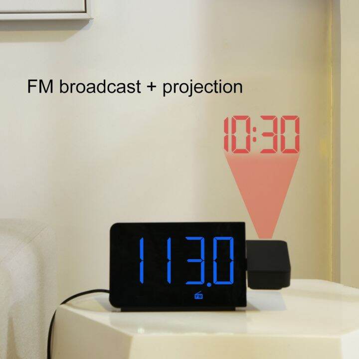 Fanju Digital Watch Alarm Clock FM Radio Nightlight Time With Projector