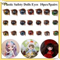 VJDA 10pcs/5pairs ความปลอดภัย พลาสติกครับ พร้อมเครื่องซักผ้า ตุ๊กตาเครื่องมือ DIY งานฝีมือดวงตา หุ่นคริสตัลตา อุปกรณ์สัตว์หมี