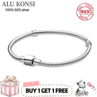 Hot Sale fit Original pan Bracelet for Women Real 100 925 Sterling Silver Snake Chain Bangle Charms DIY high quality Jewelry