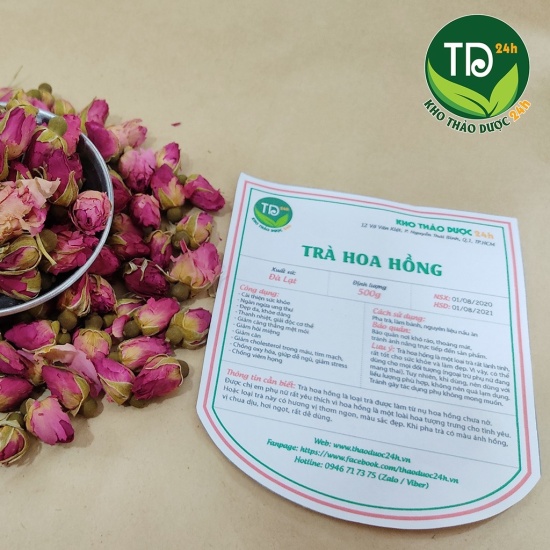 500 gram trà hoa hồng đà lạt nguyên chất 100 kho thảo dược 24h - ảnh sản phẩm 7