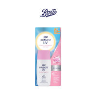 Boots Luminese Uv&amp; Bright Spf50+ Pa++++ บู๊ทส์ ลูมิเนส ยูวี โพรเทค แอนด์ ไบรท์ เอสพีเอฟ50+ พีเอ++++ 40มล. (สูตรกันน้ำ)